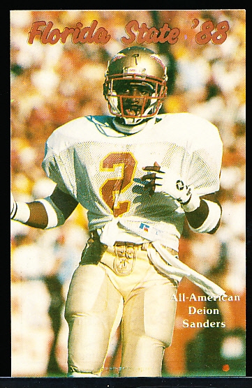 1988 Florida State University NCAA Ftbl. Schedule- Deion Sanders on Front