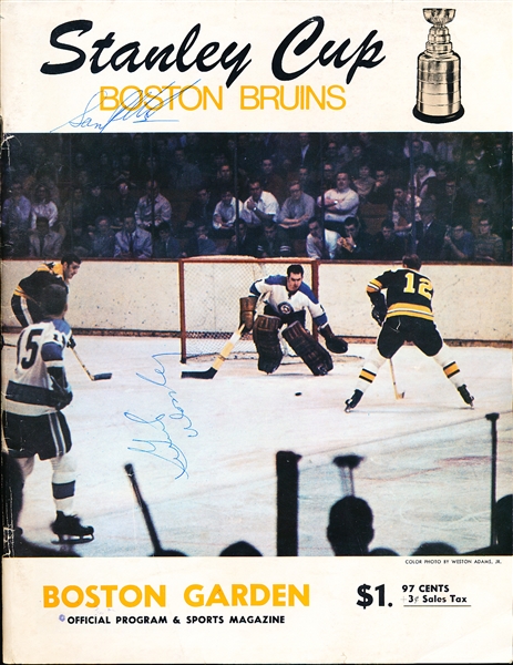 Autographed 4/20/69 Stanley Cup Semi-Finals Hockey Program- Montreal Canadiens @ Boston Bruins- Signed by Gump Worsley