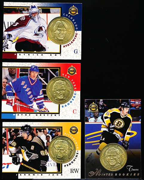 1997-98 Pinnacle Mint Hockey- Brass Coins Set of 30 with Die-Cut Cards