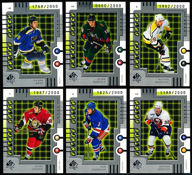 1999-00 SP Authentic Hockey- 6 Diff SP RC’s- Each Serial #’d of 2000