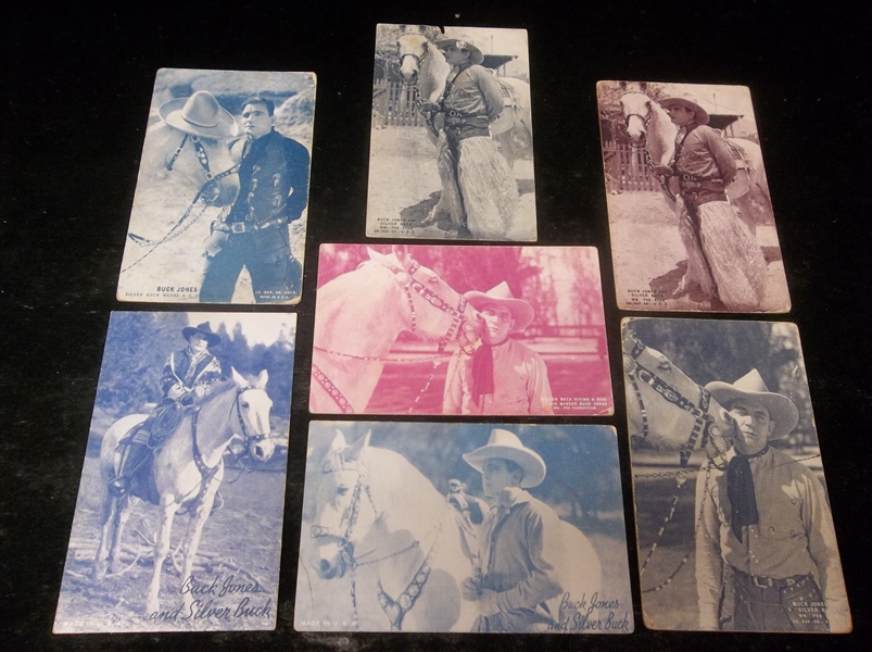 1920’s Buck Jones and His Horse Silver Buck Exhibit Cards- 7 Asst./6 Diff.