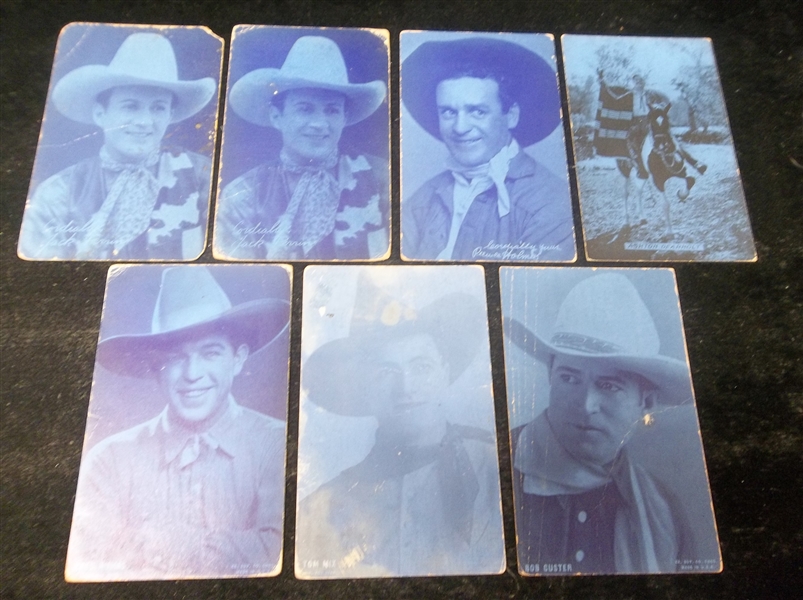 1920’s Blue Tint Western Themed Exhibit Cards- 7 Asst/6 Diff.