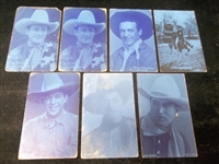 1920’s Blue Tint Western Themed Exhibit Cards- 7 Asst/6 Diff.