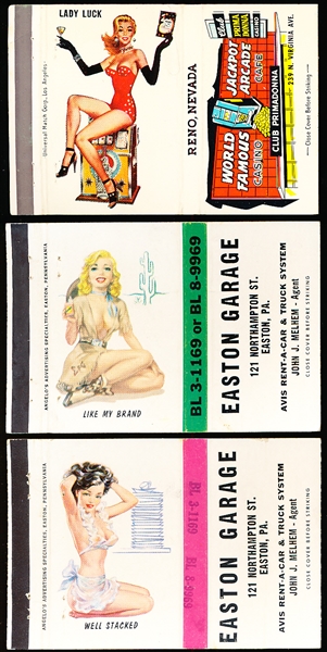 1940’s Risqué Large Matchbook Covers- 3 Diff.