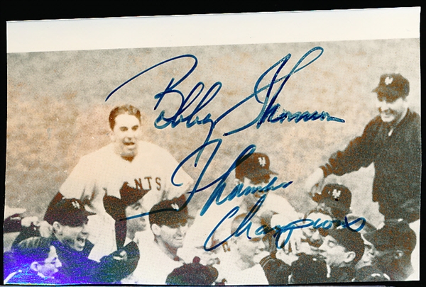 Autographed Bobby Thomson MLB Cut Signature