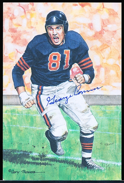 Autographed 1989 Goal Line Art FB HOF Card #7 George Connor, Bears