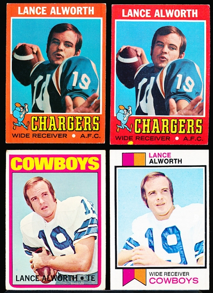 Lance Alworth – 4 Football Cards