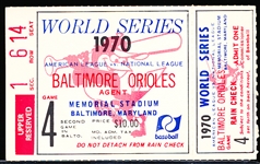 October 14, 1970 World Series MLB Ticket Stub- Cincinnati Reds @ Baltimore Orioles