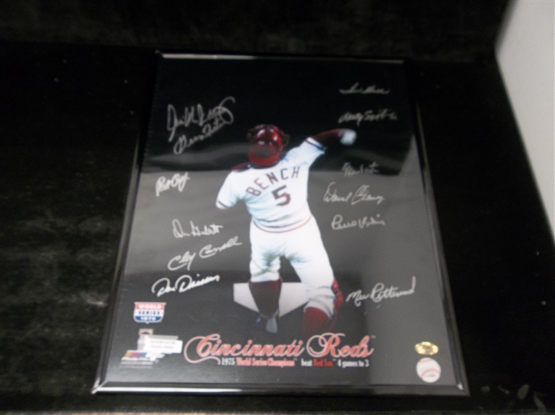 Autographed 1975 Cincinnati Reds World Series Commemorative 16” x 20” Photo- 12 Diff.