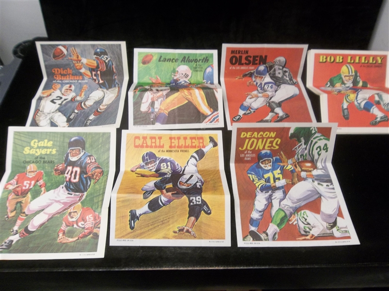 1970 Topps Football Posters- Near Set of 22 of 24