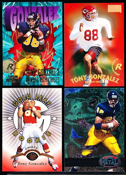 Tony Gonzalez Football Rookie Cards- 8 Cards