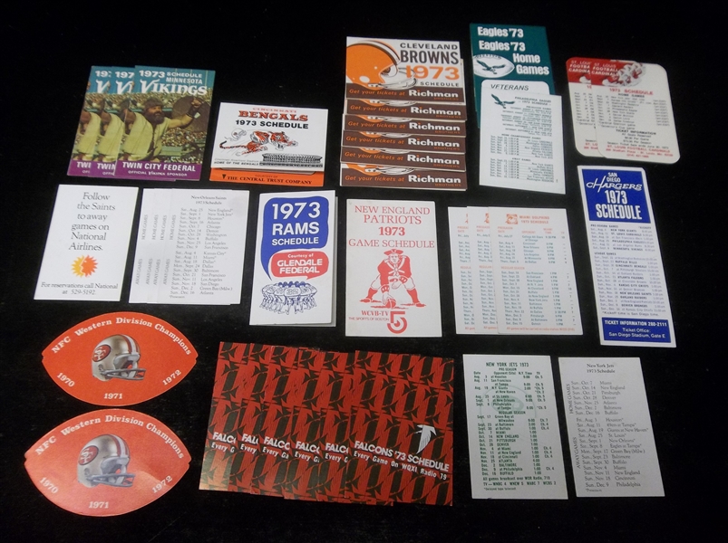 1973 NFL Pocket Schedule Clean-Up Group- 37 Asst.