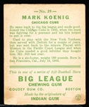 1933 Goudey Baseball- #39 Mark Koenig, Chicago Cubs
