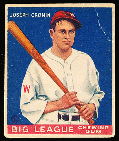 1933 Goudey Baseball- #63 Joe Cronin, Washington Senators