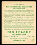1933 Goudey Baseball- #117 Walter (Rabbit) Maranville, Boston Braves