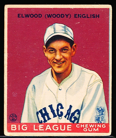 1933 Goudey Baseball- #135 Elwood (Woody) English, Chicago Cubs
