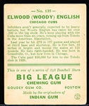 1933 Goudey Baseball- #135 Elwood (Woody) English, Chicago Cubs