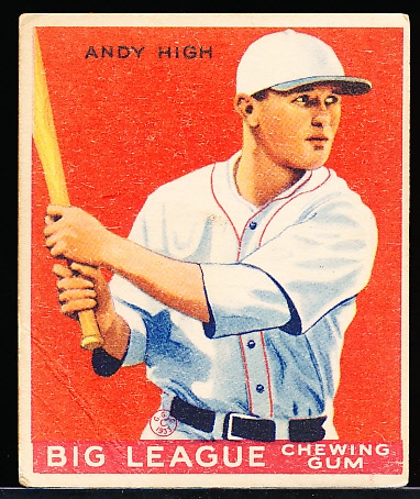 1933 Goudey Baseball- #182 Andy High, Columbus Red Birds