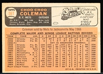 1966 Topps Baseball- #561 Choo Choo Coleman, Mets- HI# SP!