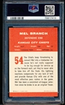 1963 Fleer Football- #54 Mel Branch, KC Chiefs- PSA Ex 5