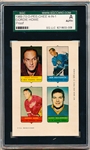 1969-70 O-Pee-Chee Hockey 4 in 1 Proof- No Perforations- Doug Mohns/ Bob Woytowich/ Gordie Howe/ Gerry Desjardens- SGC A (Authentic)
