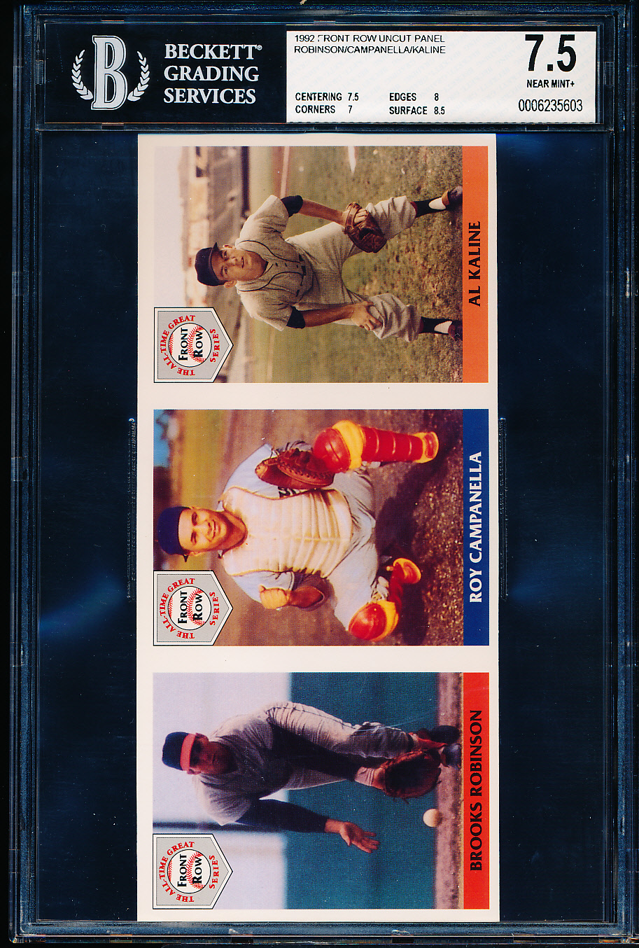 Lot Detail - 1992 Front Row Uncut Panel- 3 Cards- Brooks Robinson/Roy ...