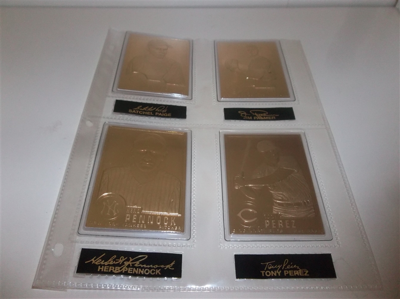 1996 Danbury Mint- 22 Kt Gold Baseball Cards- 4 Diff