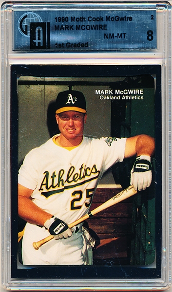 1990 Mother’s Cookies Mark McGwire- #2 McGwire- GAI Graded NM-MT 8- 1st Graded