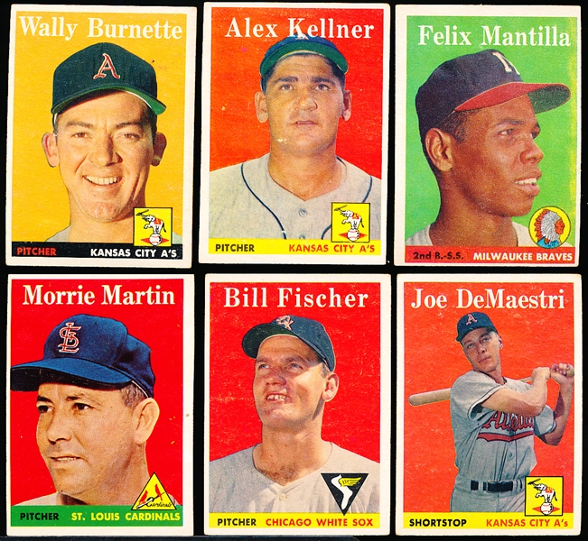 1958 Topps Baseball- 6 Diff