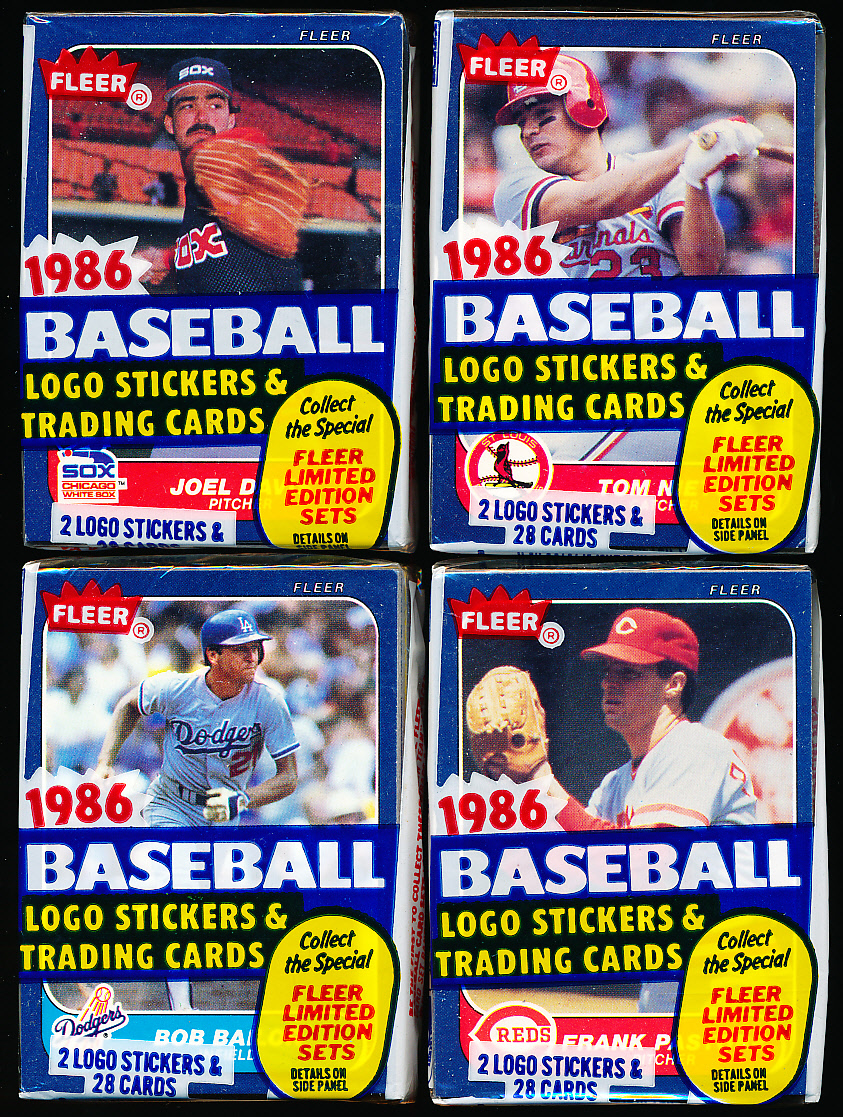 Lot Detail - 1986 Fleer Baseball- Four Unopened Cello Packs