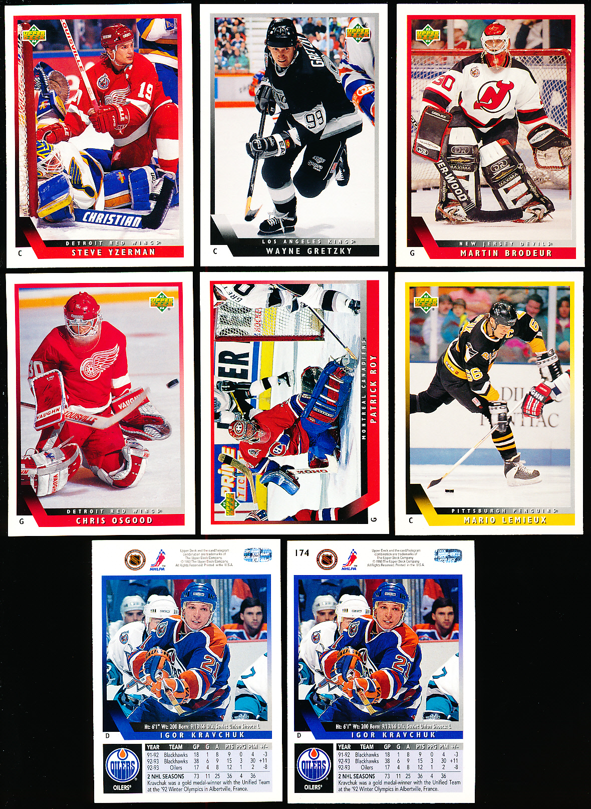 Lot Detail - 1993-94 Upper Deck Hockey Near Set- 574 of 575 with #174 ...