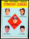 1963 Topps Baseball- #9 NL Strikeout Leaders