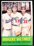 1963 Topps Baseball- #412 Dodgers’ Big Three- Podres/ Drysdale/ Koufax