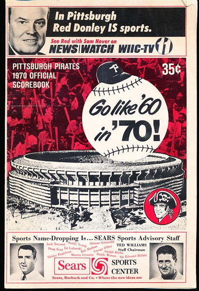 1970 N.Y. Mets @ Pittsburgh Pirates MLB Scorebook