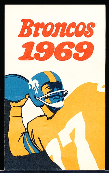 1969 Schlitz Beer Denver Broncos AFL/AFC Schedule