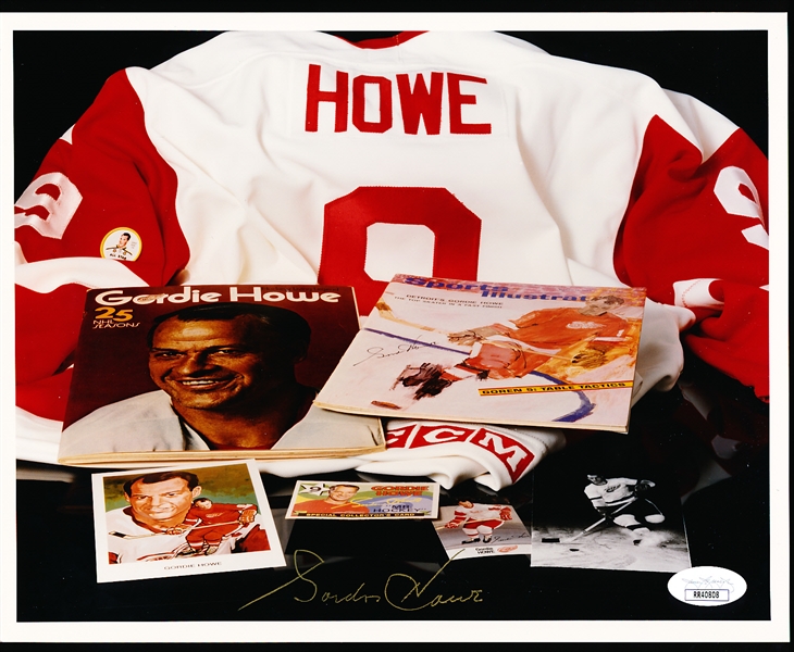 Autographed Gordie Howe, Red Wings NHL Daniel Walth Color 8” x 10” Photo- JSA Certified