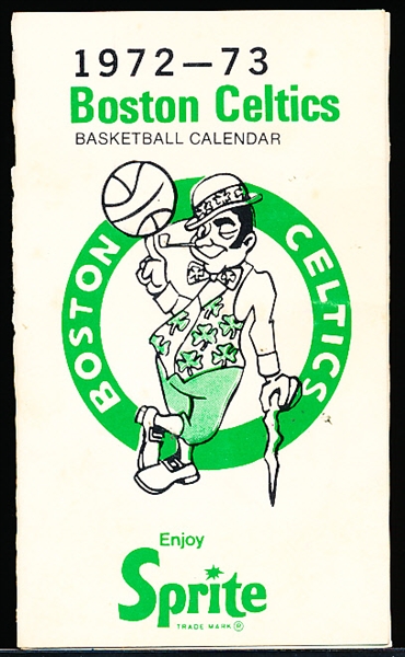 1972-73 Sprite Boston Celtics NBA Schedule