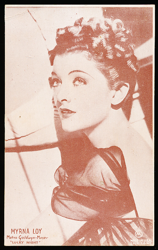 Lot Detail 1939 Mutoscope Myrna Loy In “lucky Night” Postcard Backed Exhibit Card