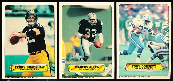 1983 Topps Football Insert Stickers- Complete Set of 33