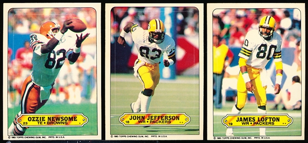 Lot Detail - 1983 Topps Football Insert Stickers- 40 Stickers