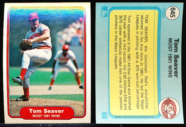 Lot Detail Fleer Baseball Tom Seaver Reds Cards