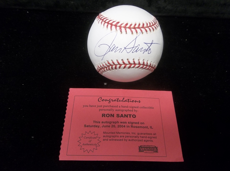 Autographed Ron Santo Official MLB Baseball