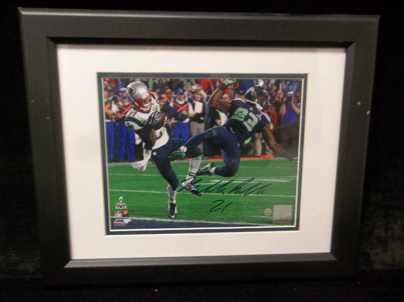 Autographed Malcolm Butler Super Bowl XLIX Interception at Goal Line Framed and Double Matted Picture- Steiner Certified