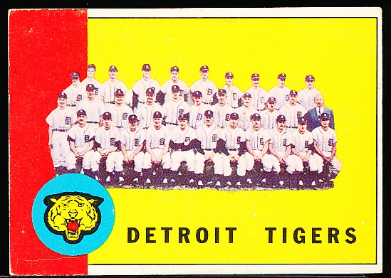 1963 Topps Bb- #552 Detroit Tigers Team Card- Hi#