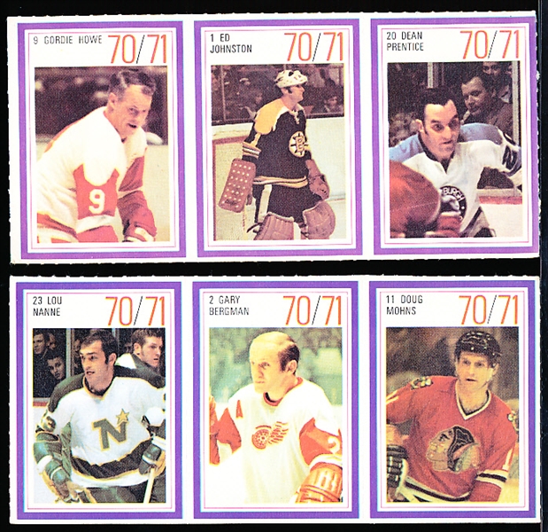 1970-71 Esso Hockey Stamps- 2 Diff “3 Stamp Panels”