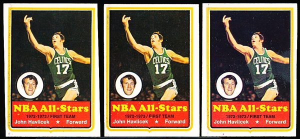 1973-74 Topps Basketball- #20 John Havlicek, Celtics- 3 Cards