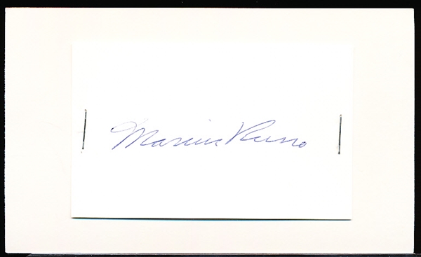 Autographed Marius Russo MLB Cut Signature Stapled to an Index Card