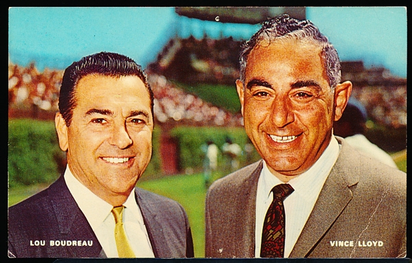 1960’s-70’s Lou Boudreau and Vince Lloyd WGN 720 Chicago Cubs Radio Broadcast Postcard