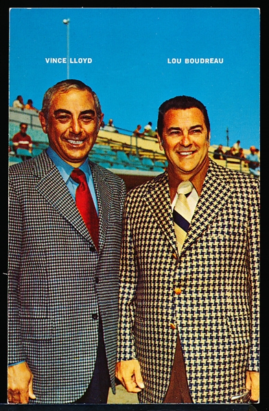 1960’s-70’s Lou Boudreau and Vince Lloyd WGN 720 Chicago Cubs Radio Broadcast Postcard