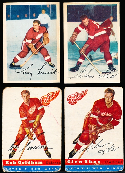 Four Vintage Detroit Red Wings Cards